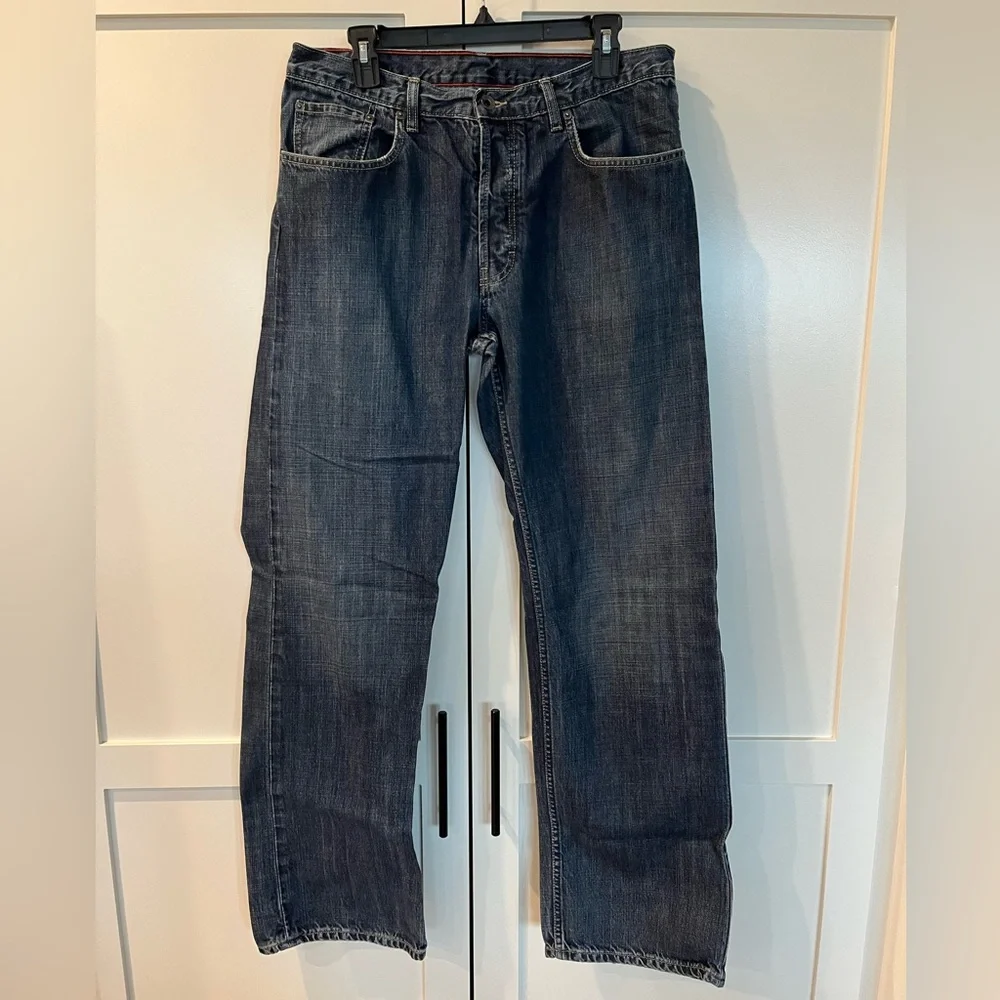 Banana Republic Relaxed Fit Blue Jeans 100% Cotton Straight Leg | 35x34